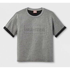 Hunter for Target mens size LARGE gray grey logo embossed t-shirt sweatshirt top